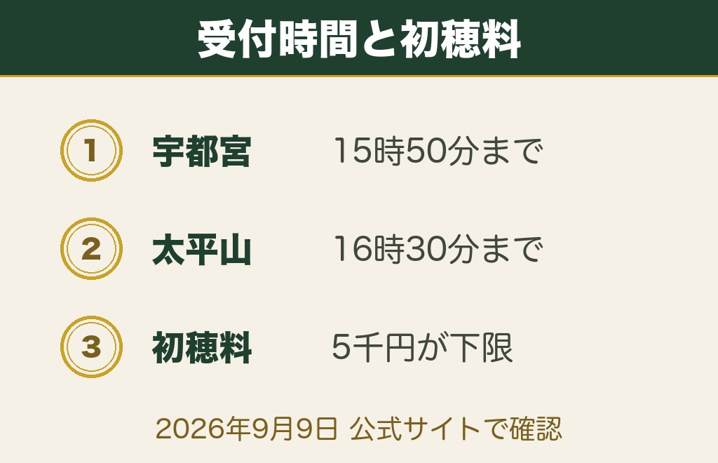 栃木の縁結び神社9社|ご祈祷の受付時間と初穂料の一覧