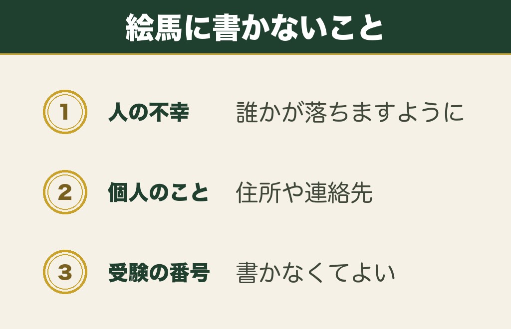 合格祈願の絵馬に書いてはいけないこと