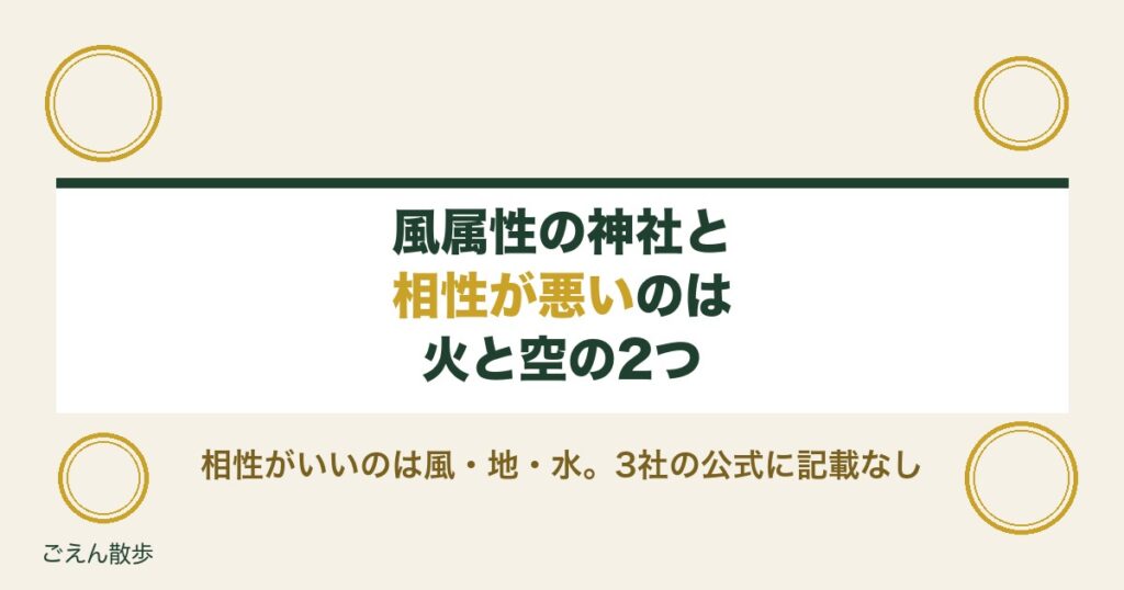 風属性の神社と相性が悪いのは火と空？調べ方と参拝の判断も