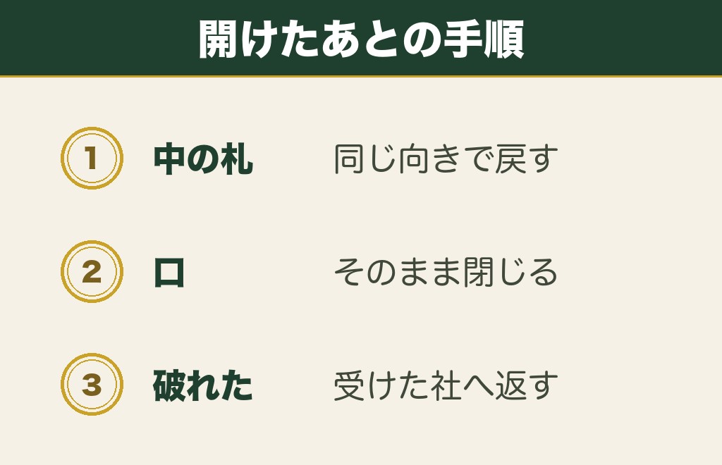 お守りの守り袋を開けてしまったときの戻し方