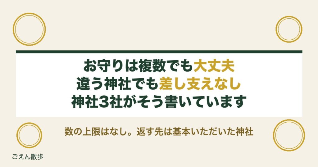 お守りは複数で違う神社でも大丈夫？ポーチや返す場所の作法も