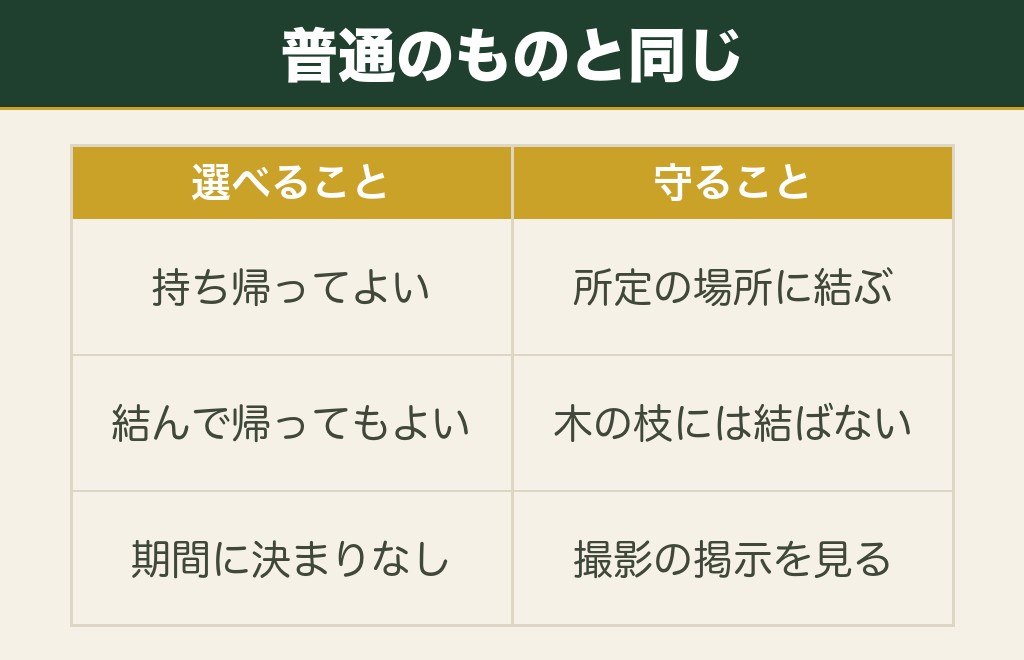 珍しい種類のおみくじを引いたあとの扱い方