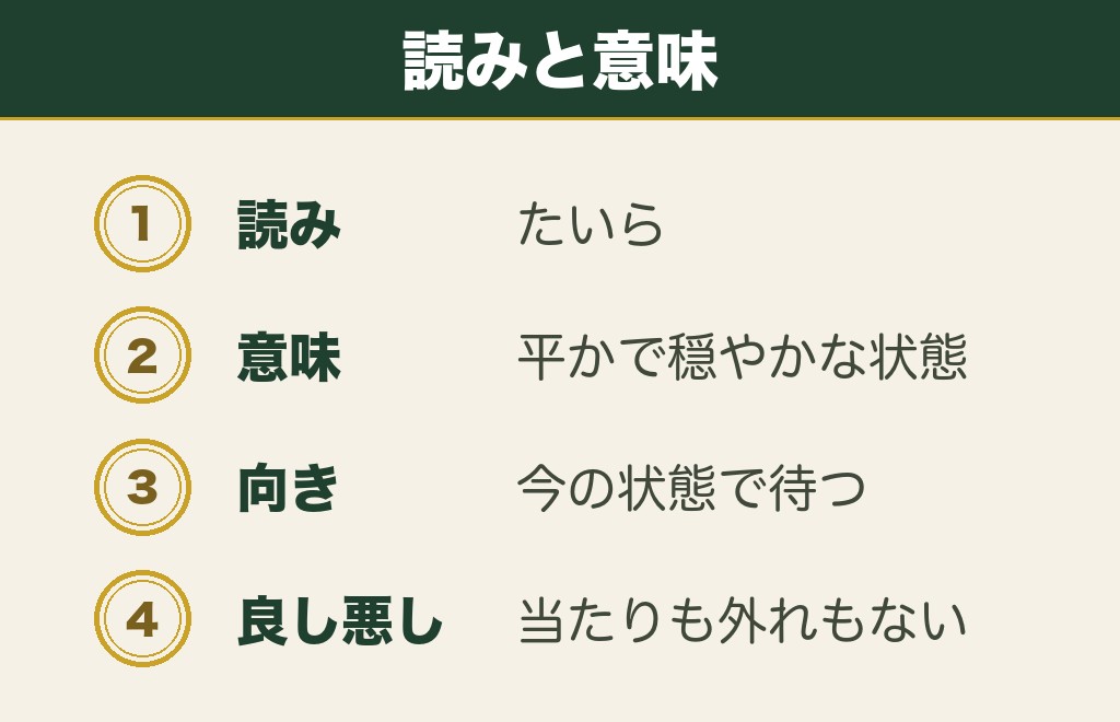 おみくじの平の読み方と意味として案内されていること